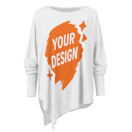 Custom Irregular Hem Long Sleeve Tee - Design Your Unique Style!