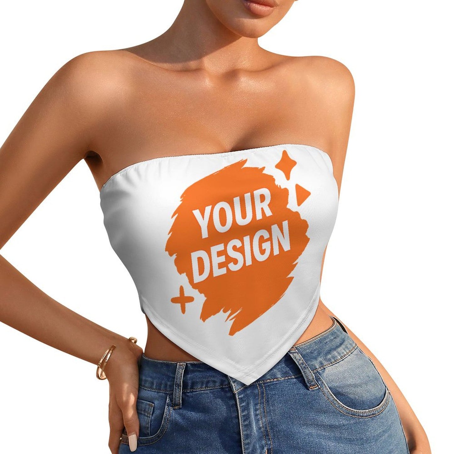Personalized Custom Strapless Bellyband Top - Add Your Text or Image