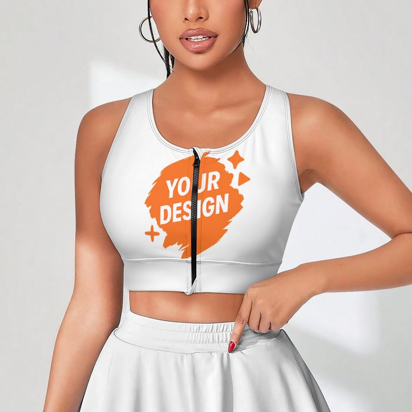 Custom Yoga Zipper Vest with Removable Pads - Design Your Own!