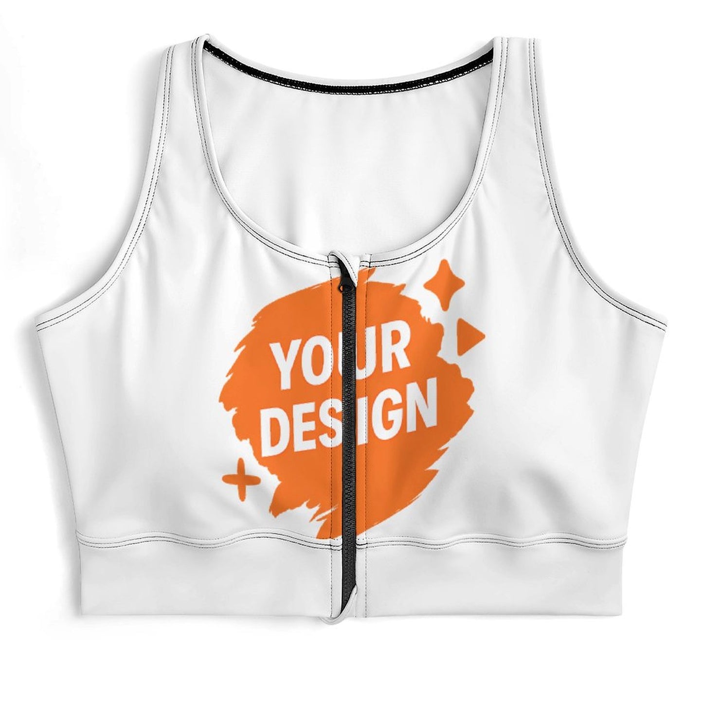 Custom Yoga Zipper Vest with Removable Pads - Design Your Own!