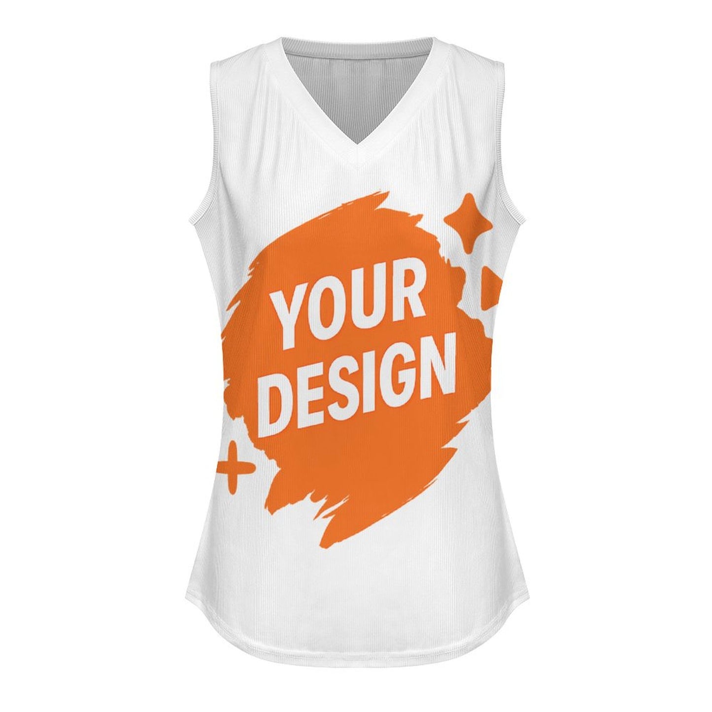 Custom V-Neck Ribbed Knit Vest - Design Your Own Graphic!