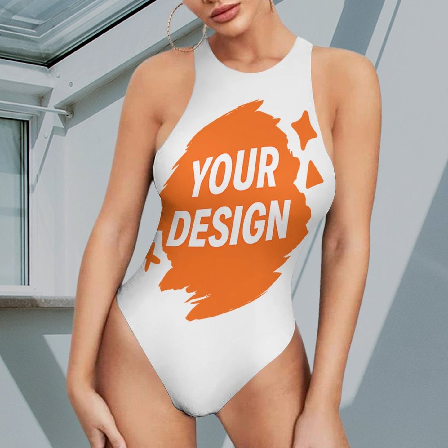 Personalized Custom Women's Round Neck Bodysuit - Add Your Text or Image