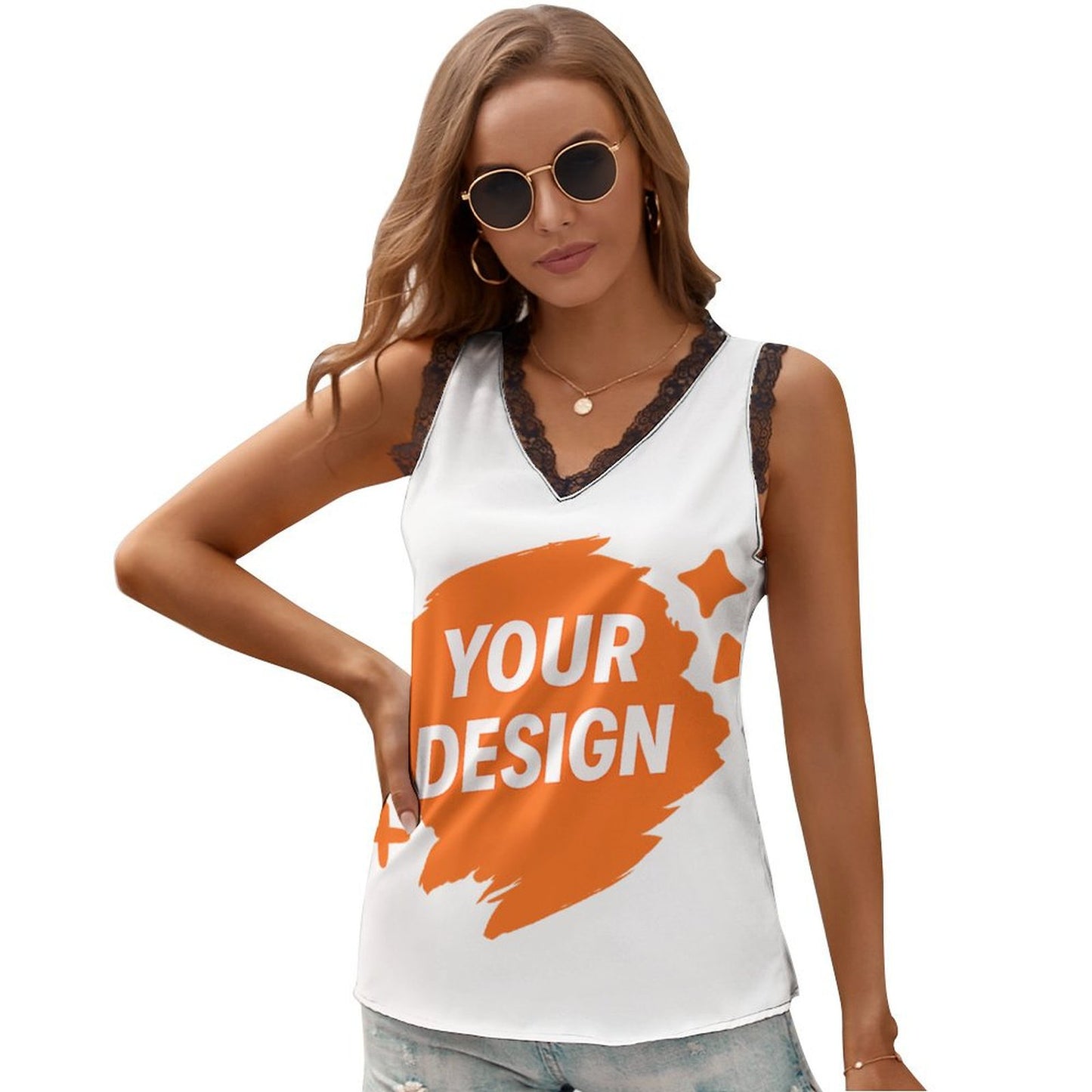 Custom V-Neck Camisole - Design Your Unique Print!
