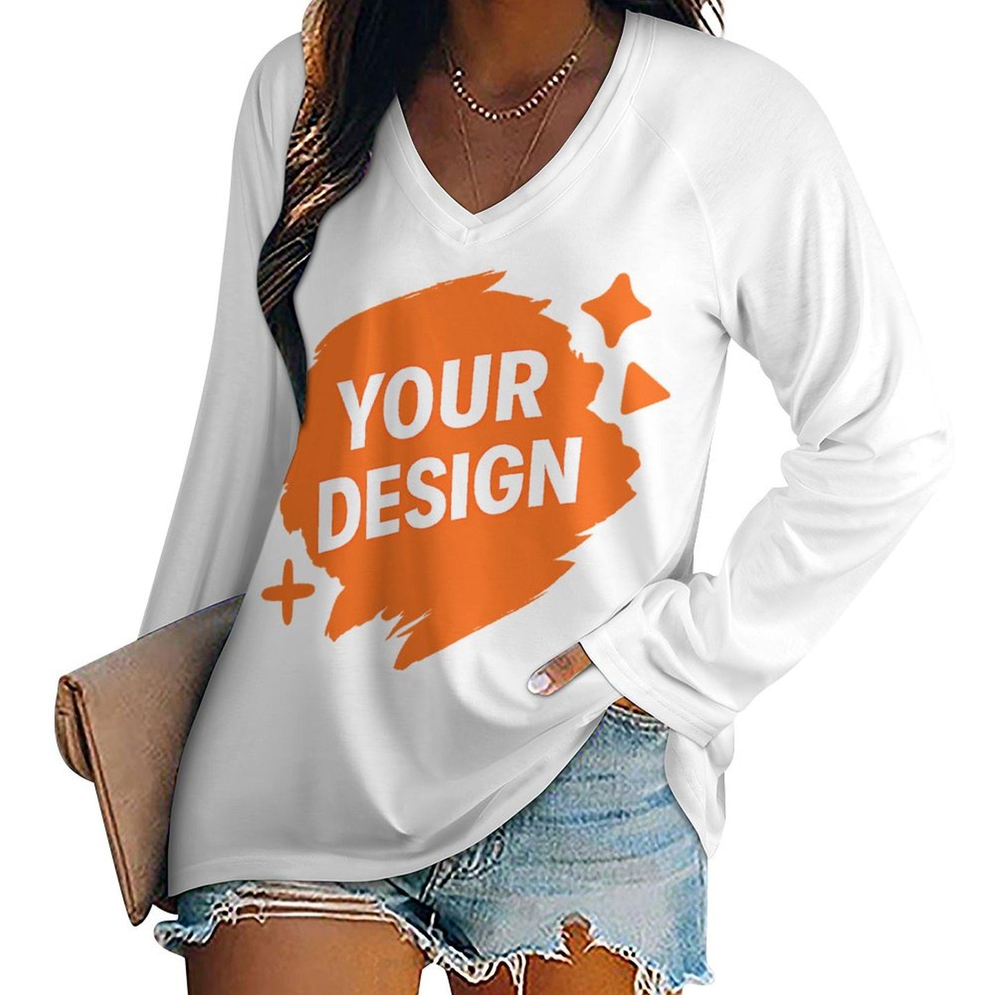 Personalized Women's Loose Fit Long Sleeve Shirt - Comfortable & Trendy
