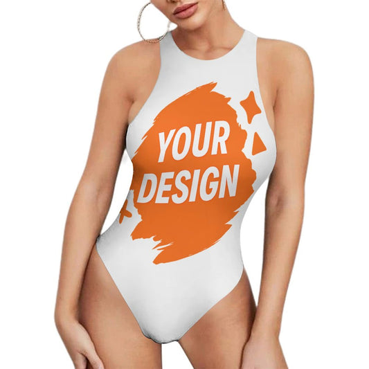 Personalized Custom Women's Round Neck Bodysuit - Add Your Text or Image