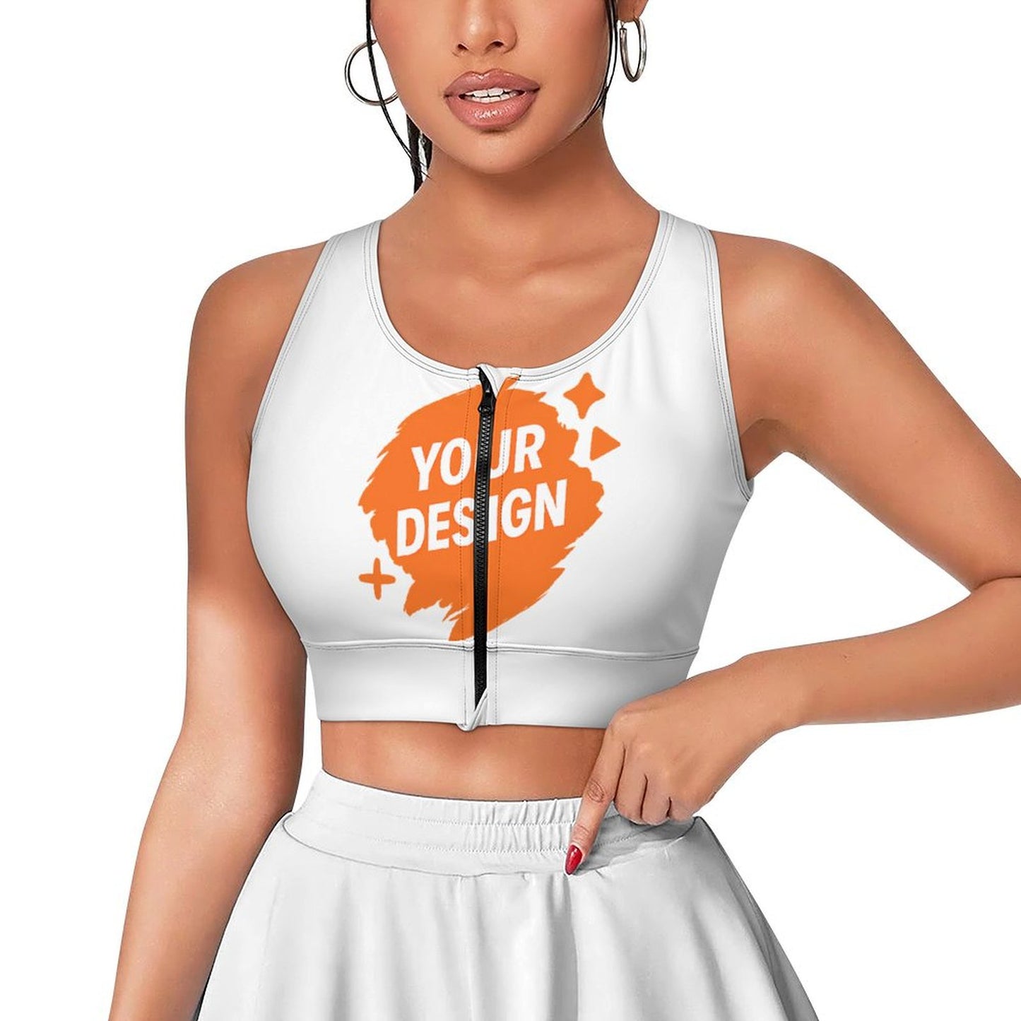 Custom Yoga Zipper Vest with Removable Pads - Design Your Own!