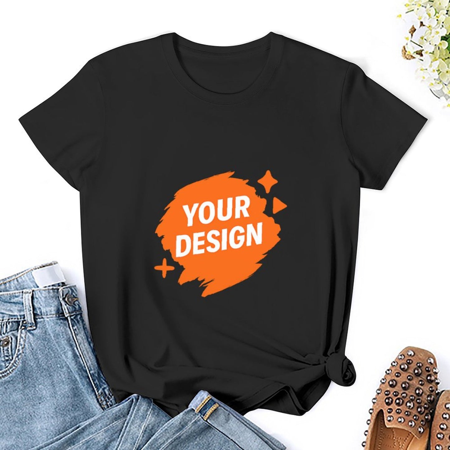 Custom Women's 100% Cotton Graphic Tee - Personalized Design Available