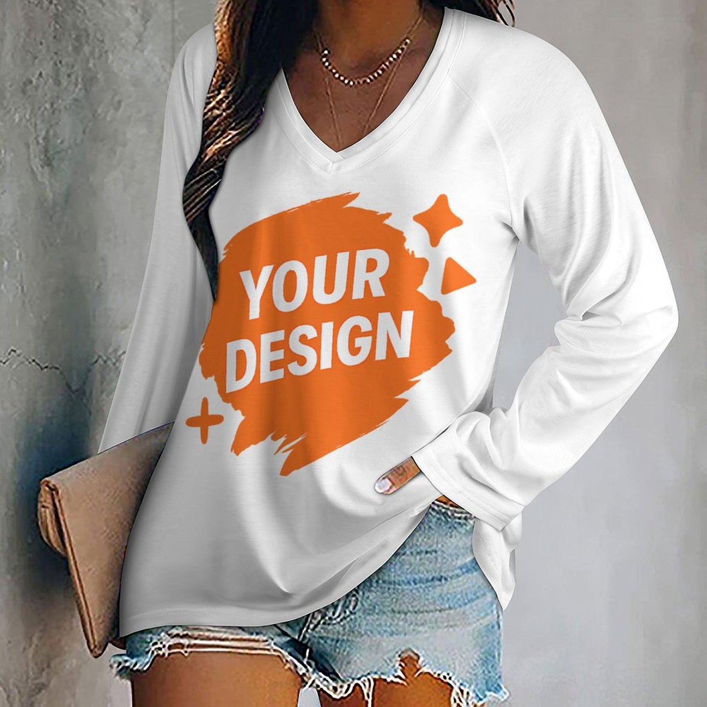 Personalized Women's Loose Fit Long Sleeve Shirt - Comfortable & Trendy