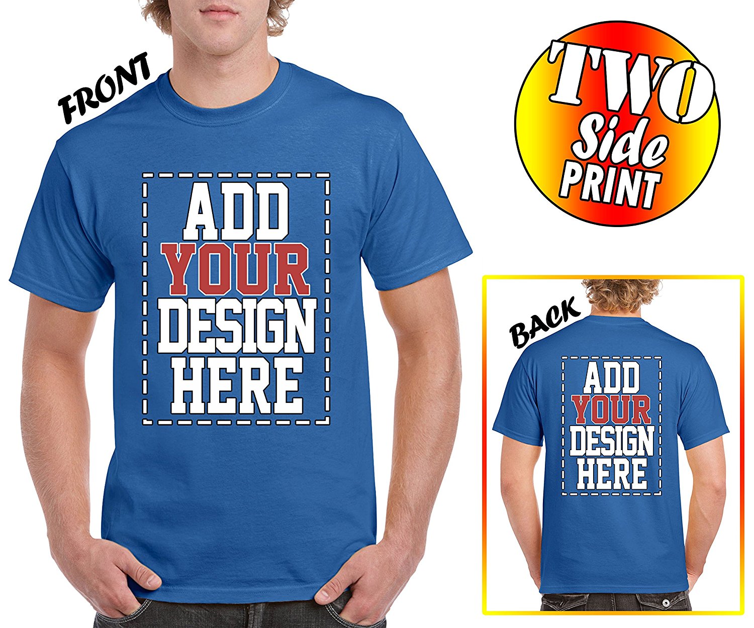 Custom 2 sided T-Shirts - DESIGN YOUR OWN SHIRT - FRONT and BACK ...