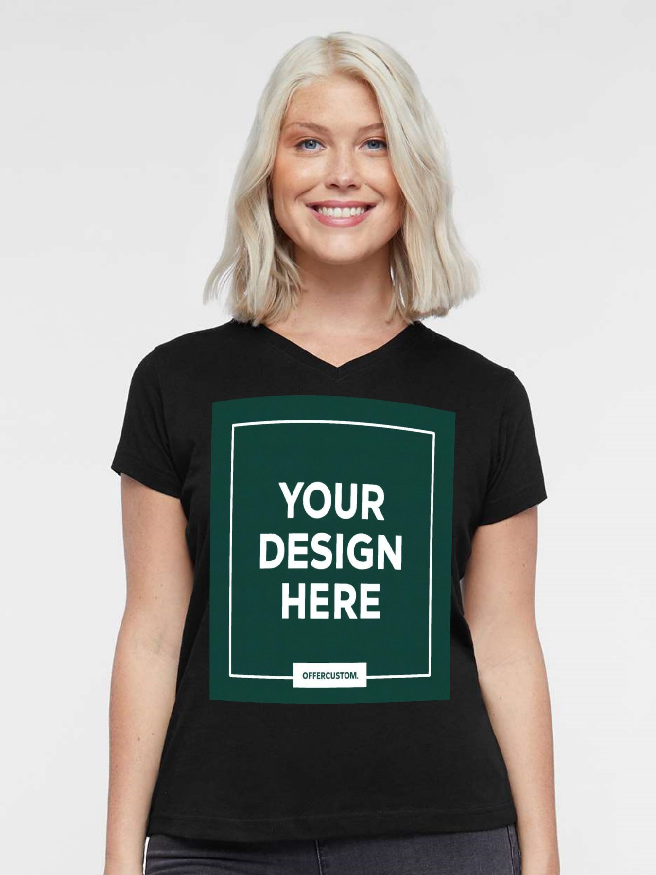 Personalized Design Women’s V-Neck Cotton T-Shir - Image 2